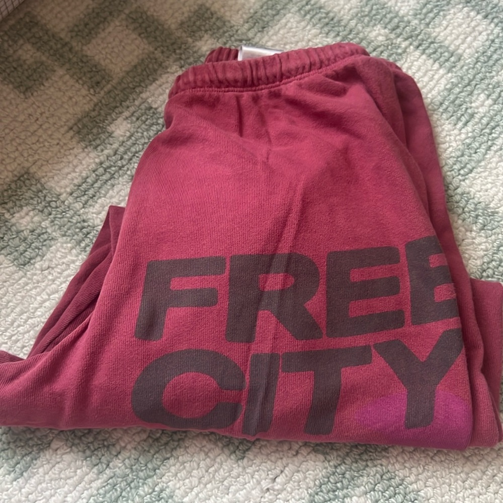 Free City burgundy sweatpants
